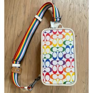 Coach Sullivan Pack in signature rainbow canvas crossbody NEW